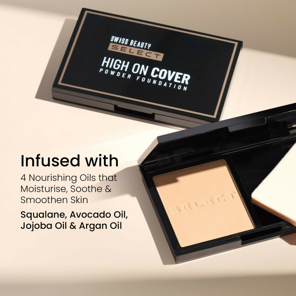Swiss Beauty Select High On Cover Powder Foundation - 1 True Porcelain