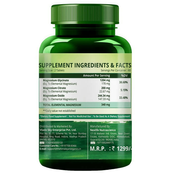 Himalayan Organics Magnesium Citrate+Glycinate Tablets