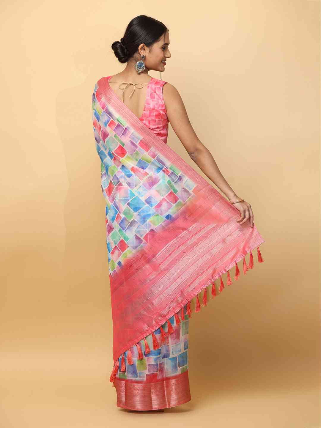 Soft Organza Digital Print Party Wear Saree