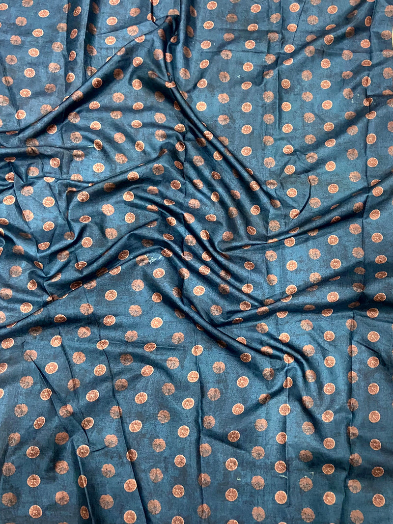 Tan Soft Dola Silk Printed Saree