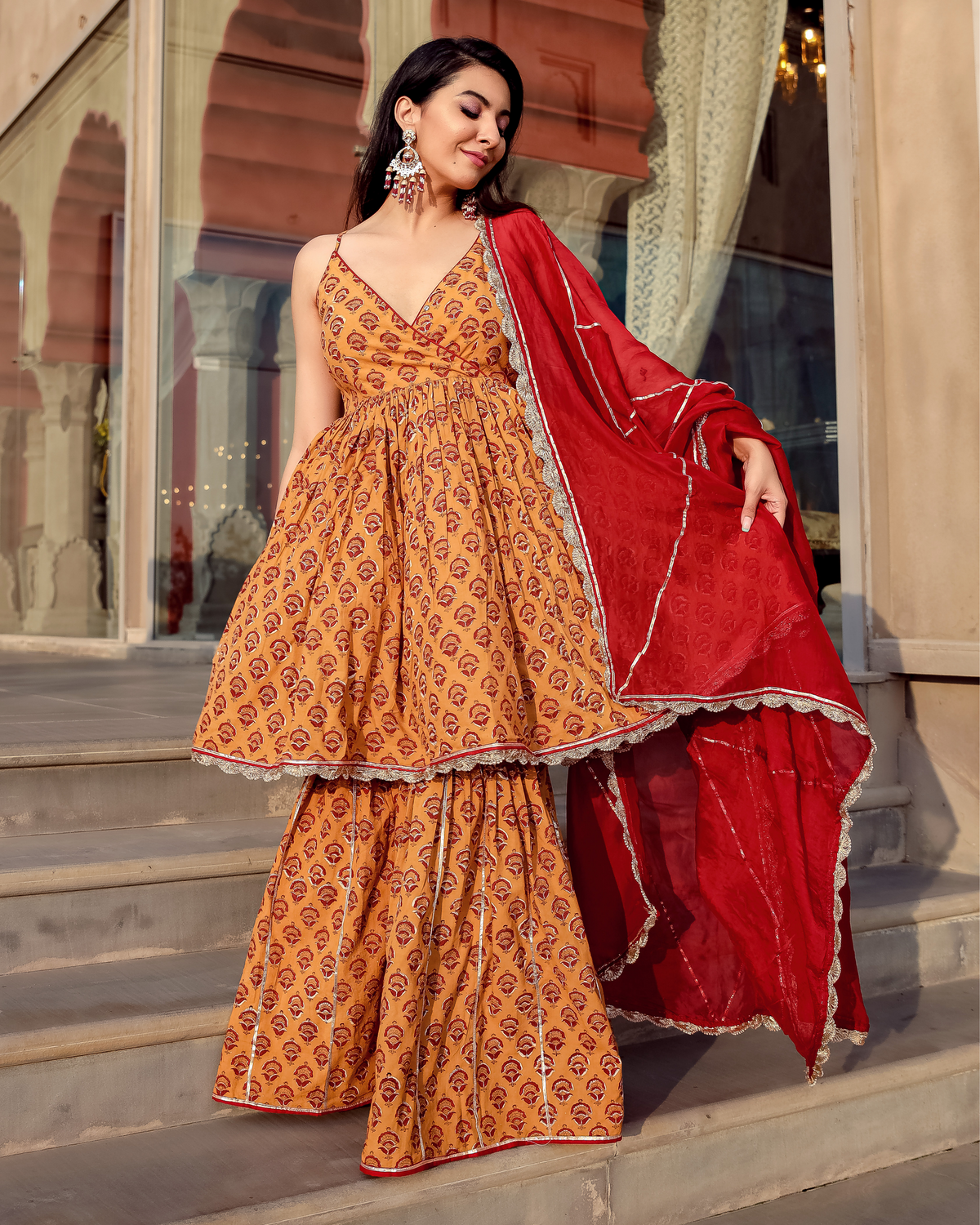 Coco Love Handblock Gota Sharara Set