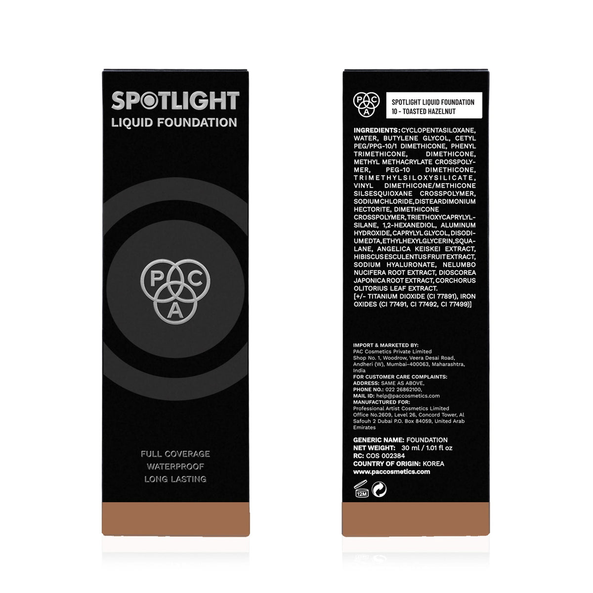 PAC Studio Spotlight Liquid Foundation - 10 Toasted Hazelnut