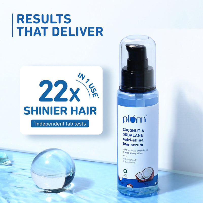 Plum Coconut & Squalane Nutri-Shine Hair Serum For Smooth- Shiny Hair