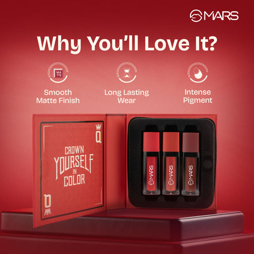 MARS Cosmetics Queen Of Mattes Reds & Maroons Liquid Lipsticks - Browns