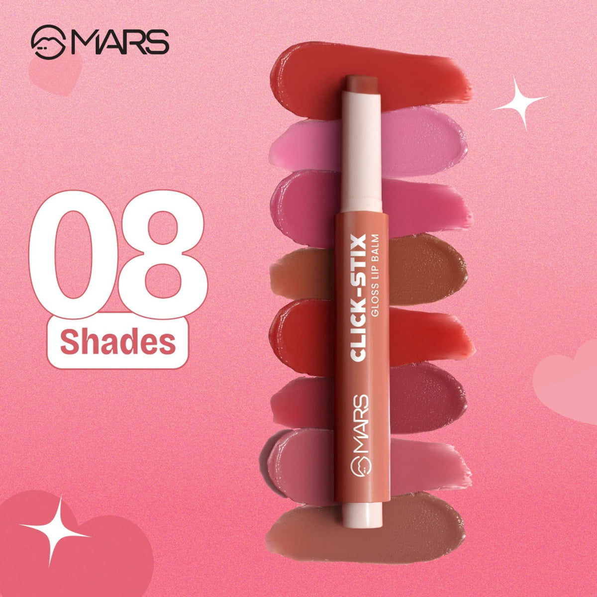MARS Cosmetics Click Stix Gloss Lip Balm - 02-barely Pink