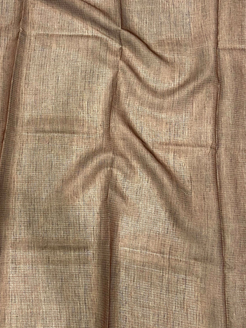 Peach Kota Doriya Floral Cut Work Saree