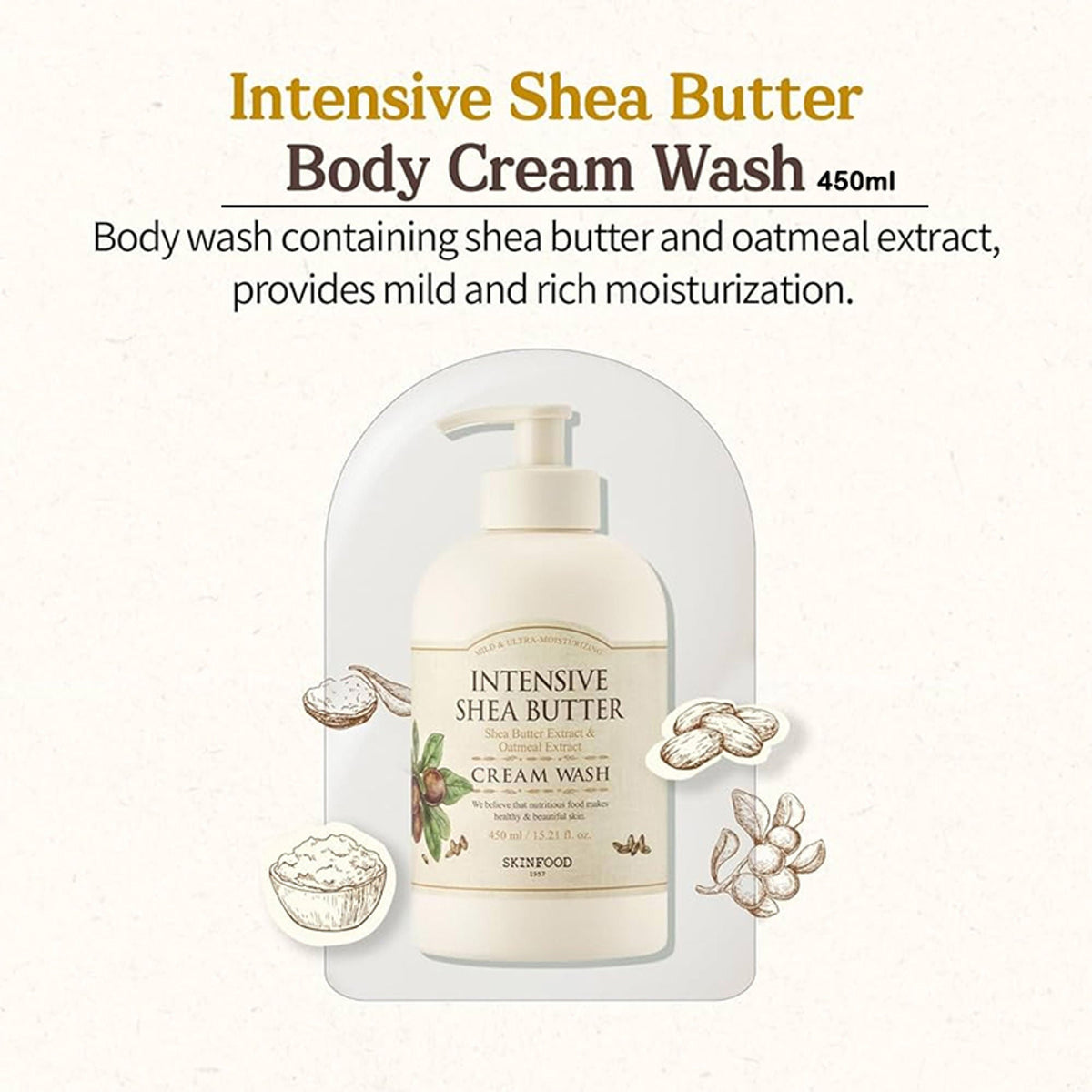 Skinfood Intensive Shea Butter Cream Wash - Nourishing, Moisturizing, Skin Softening