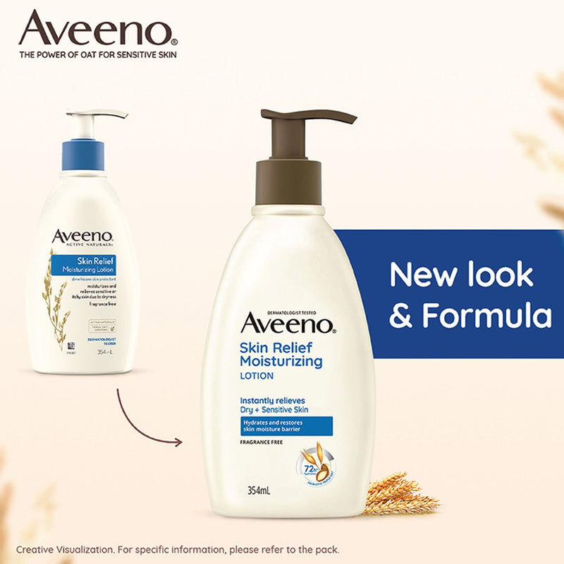 Aveeno Skin Relief Moisturising Lotion - Oat + Shea Butter Body Moisturizer For Dry & Sensitive Skin