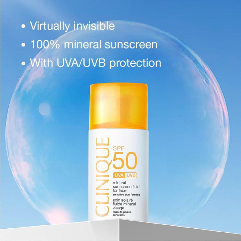 Clinique SPF 50 UVA/UVB Mineral Sunscreen Fluid For Face