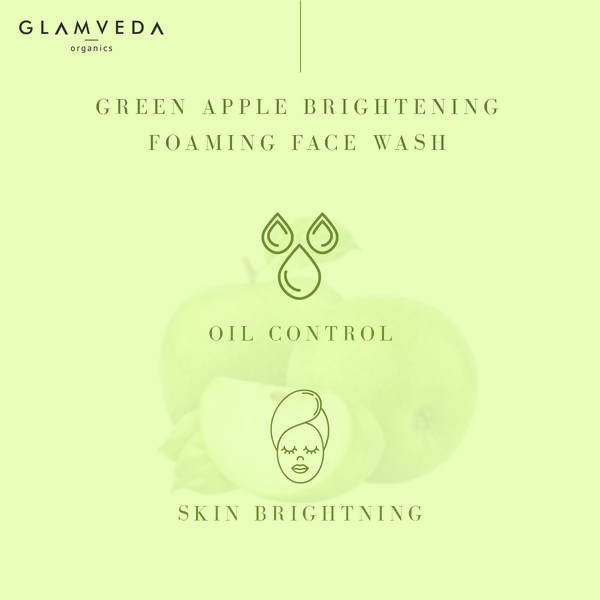 Glamveda Green Apple Brightening Foaming Face Wash
