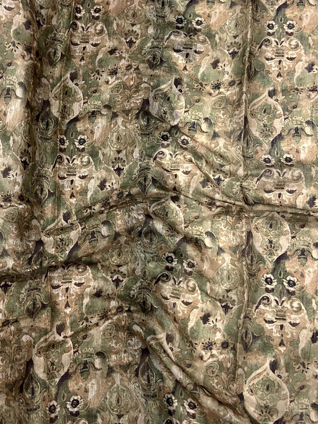 Olive Tussar Blossom Saree