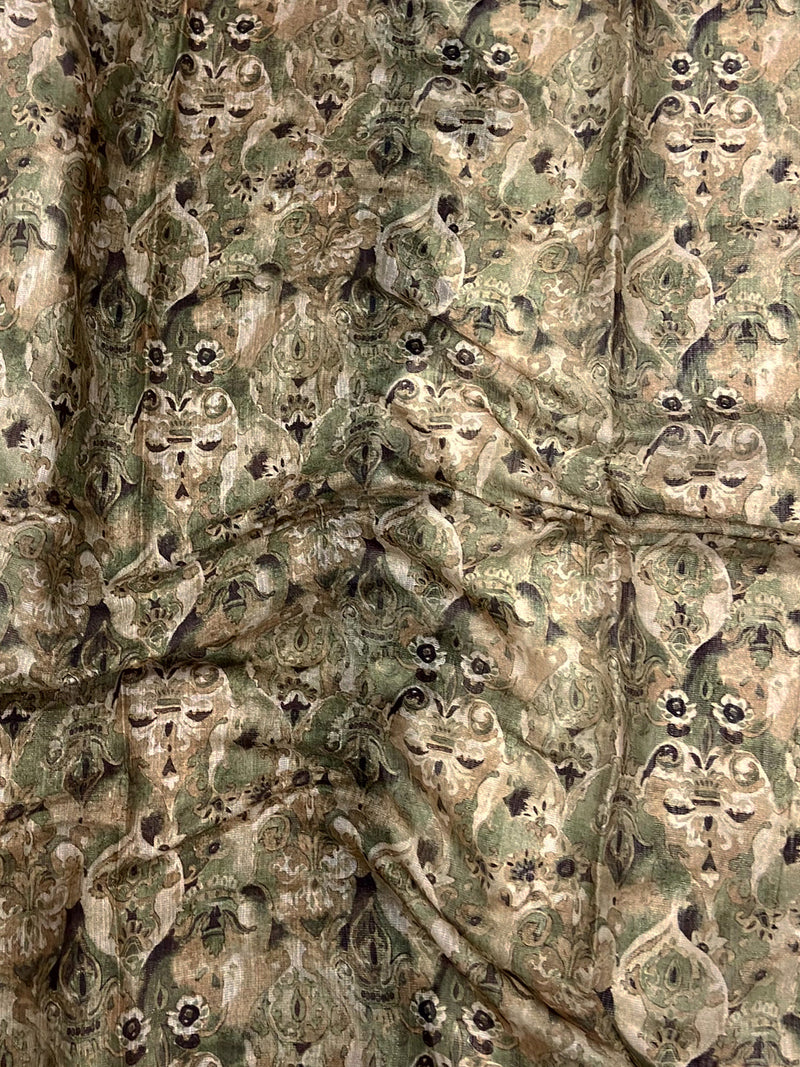 Olive Tussar Blossom Saree