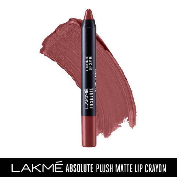 Lakme Absolute Plush Matte Lip Crayon - 302 Roasted Almond