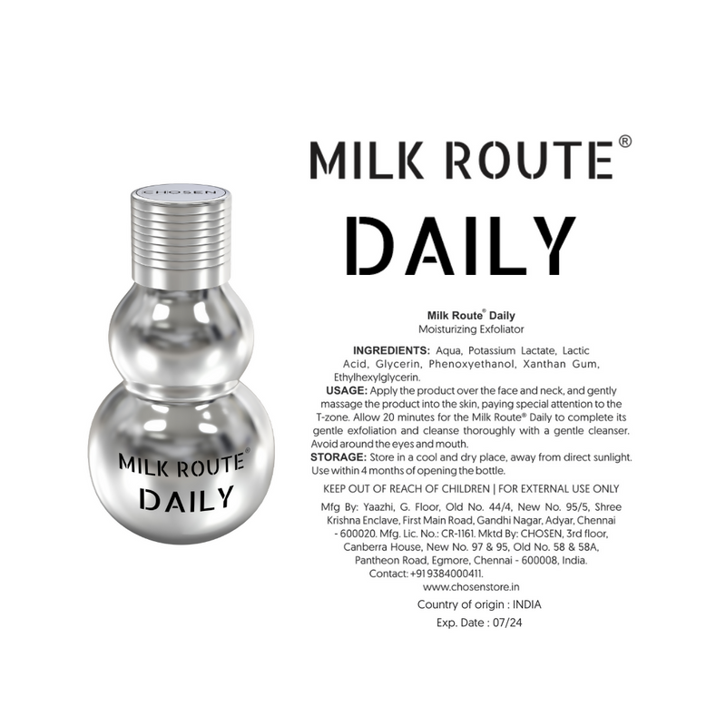 Chosen Milk Route Daily Hydrates As You Exfoliate For Smooth And Plump Skin