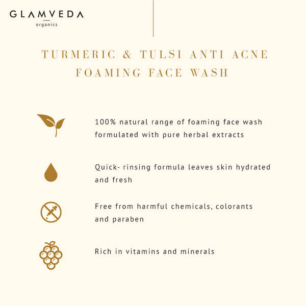 Glamveda Turmeric & Tulsi Detox Anti Acne Face Wash