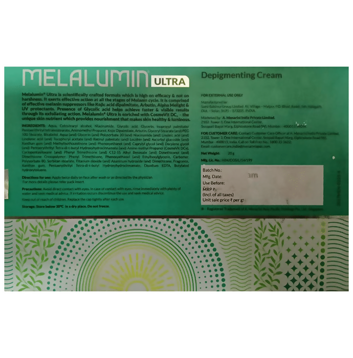 Melalumin Ultra Depigmenting & Skin Lightening Cream