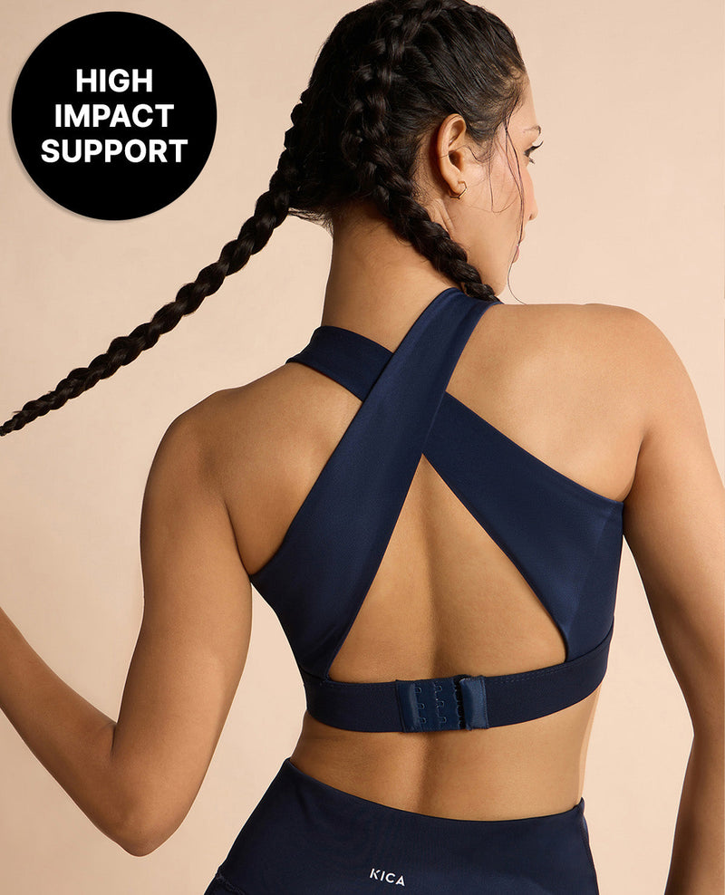 Crostini Full Coverage Sports Bra Navy Blue