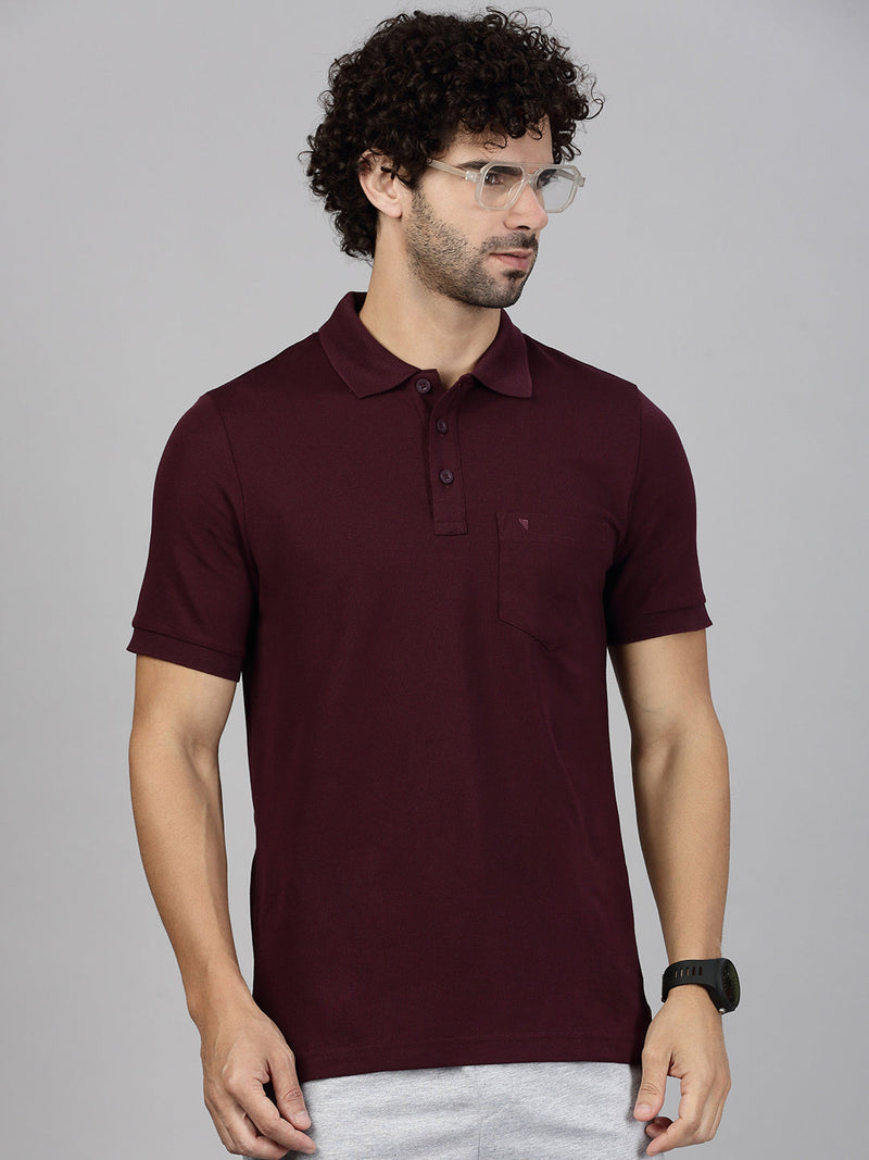 Men's Cotton Rich Pique Polo Grape