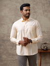 Men Cotton Rich Shirt  Light Orange T44 TT2