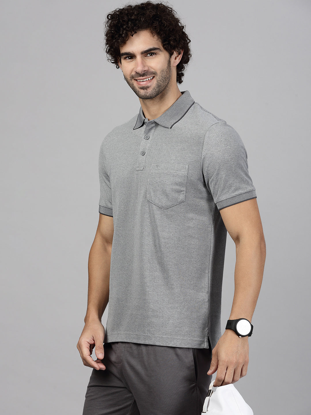 Men Cotton Rich Grey & Grape Expert Polo Tshirt Combos