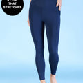 Mid Rise Criss Cross Leggings Navy Blue