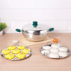 The Indus Valley 14 Pit Tri-Steel Multi Pot Premium Stainless Steel Idli/ Momo Maker/  Veg Steaming Set, Tri-ply Induction Bottom, 2 Plates, 27cm