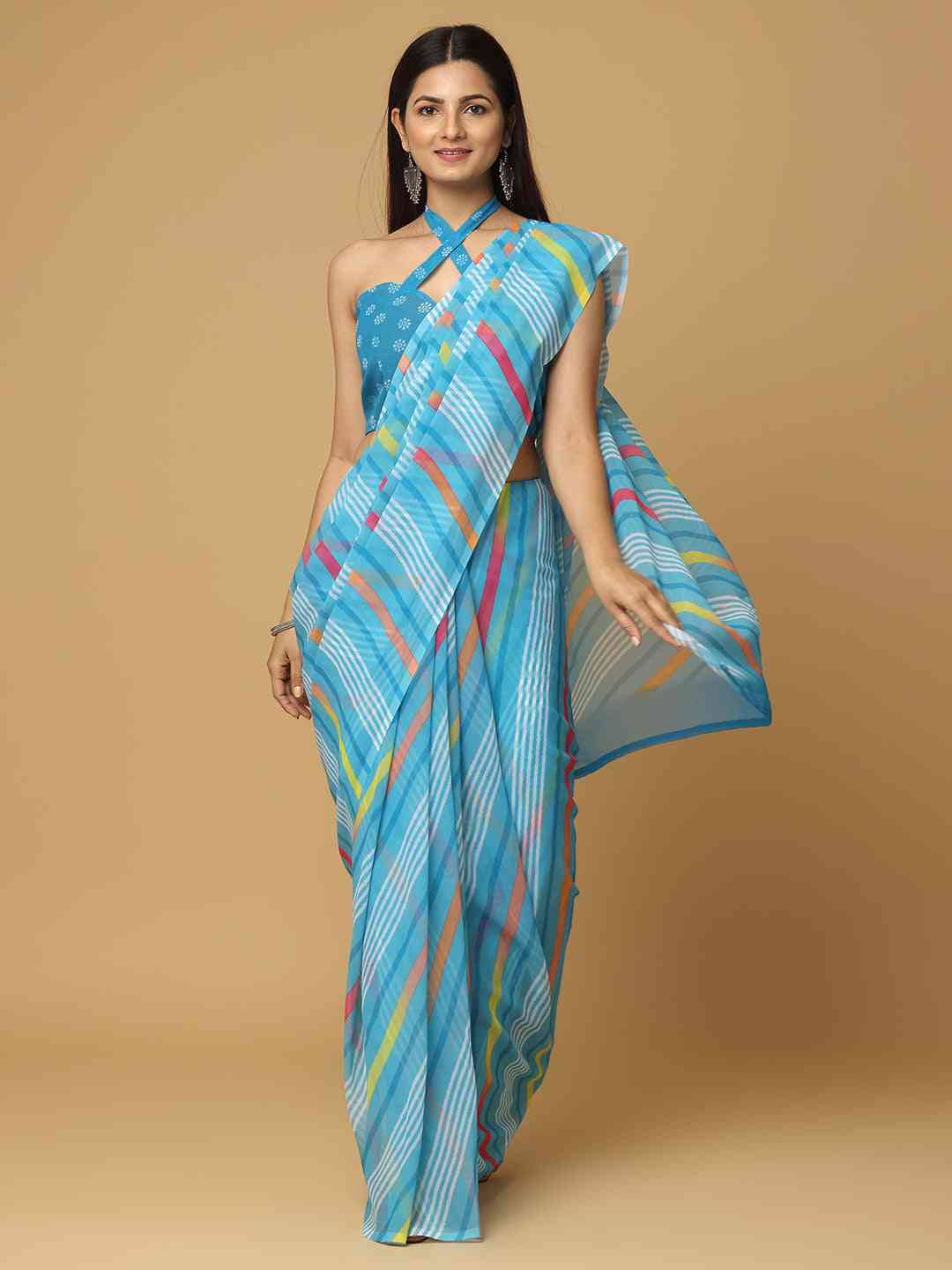 Leheriya Soft Georgette Digital Print Party Wear Saree