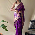 Purple Colour Banarasi Silk Zari Woven Saree