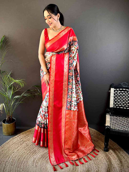 Elegant Soft Silk Ikkat Pochampally Saree