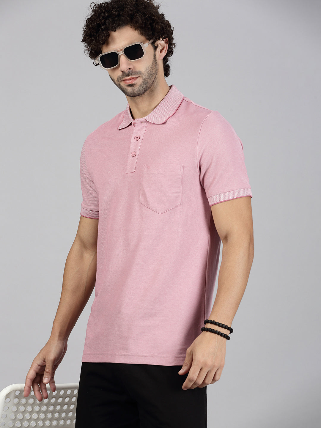 Men Cotton Rich Beige & Heather Rose Expert Polo Tshirt Combos