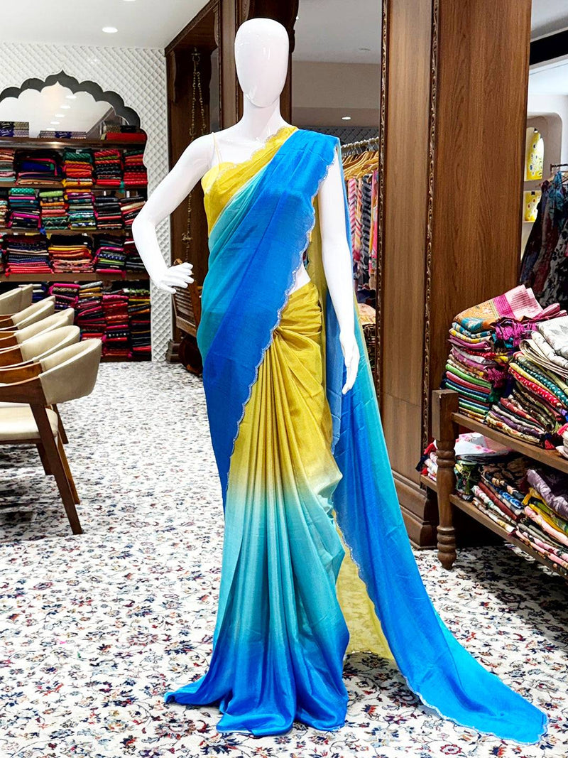 Radiant Ombre Chiffon Swarovski Saree
