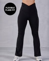 Criss Cross Flare Pants in Sculpting Stretch Kica SKN Fabric Black