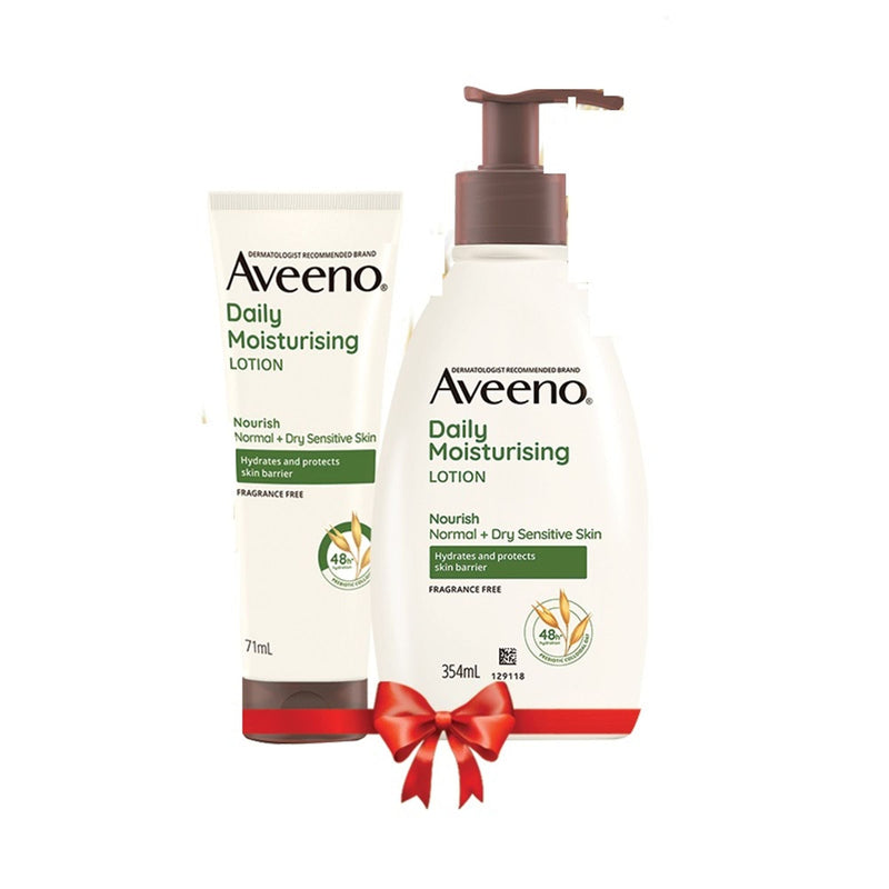 Aveeno Daily Moisturising Lotion Home + Travel Combo| Moisturizer for Normal, Dry & Sensitive Skin