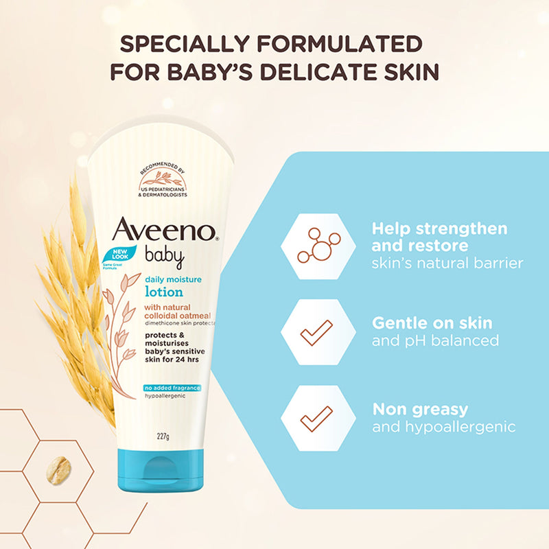 Aveeno Baby Daily Moisturizing Lotion & Wash Shampoo Combo | Dry, Itchy & Sensitive Skin