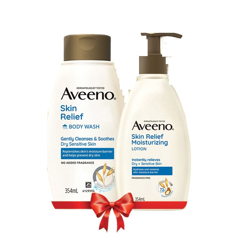 Aveeno Skin Relief Body Wash & Lotion Combo| Cleanser & Moisturizer for Dry, Itchy & Sensitive Skin