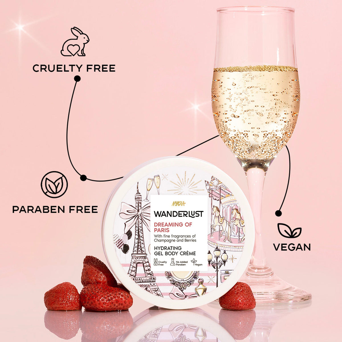Wanderlust Dreaming Of Paris Hydrating Gel Body Creme With Champagne And Strawberry