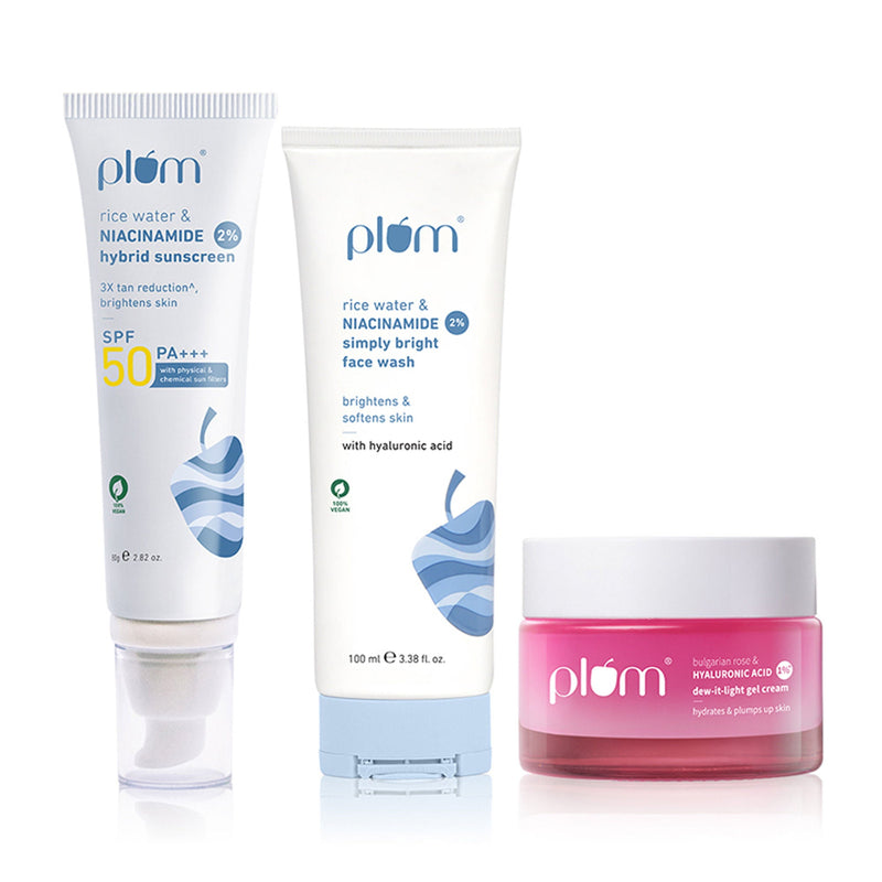 Plum Niacinamide & Hyaluronic Acid CSM Combo with SPF 50 PA+++ Trio for Hydrated Skin