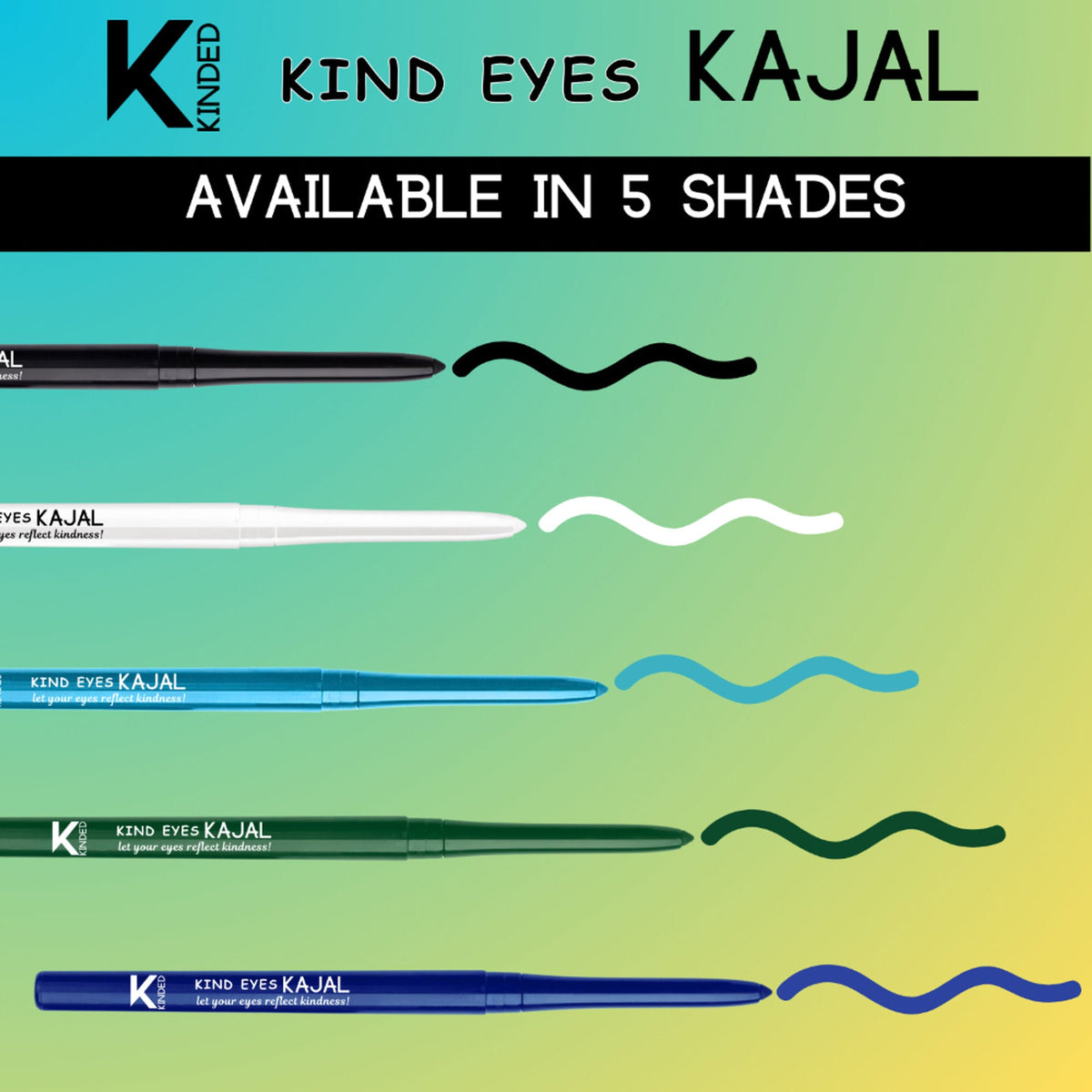 KINDED Kind Eyes Kajal 3 In 1 Kohl Kajal Eye Liner Smokey Eye Shadow - 05 Butterfly Blue