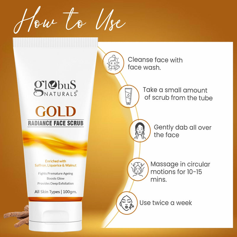 Globus Naturals Gold Radiance Anti Ageing & Brightening Face Scrub