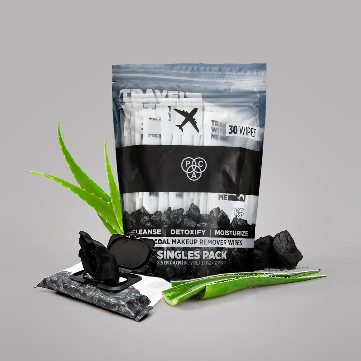 PAC Studio Travel With Me Charcoal Wipes (Singles)