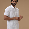 Men Pure Linen White Shirt 5090