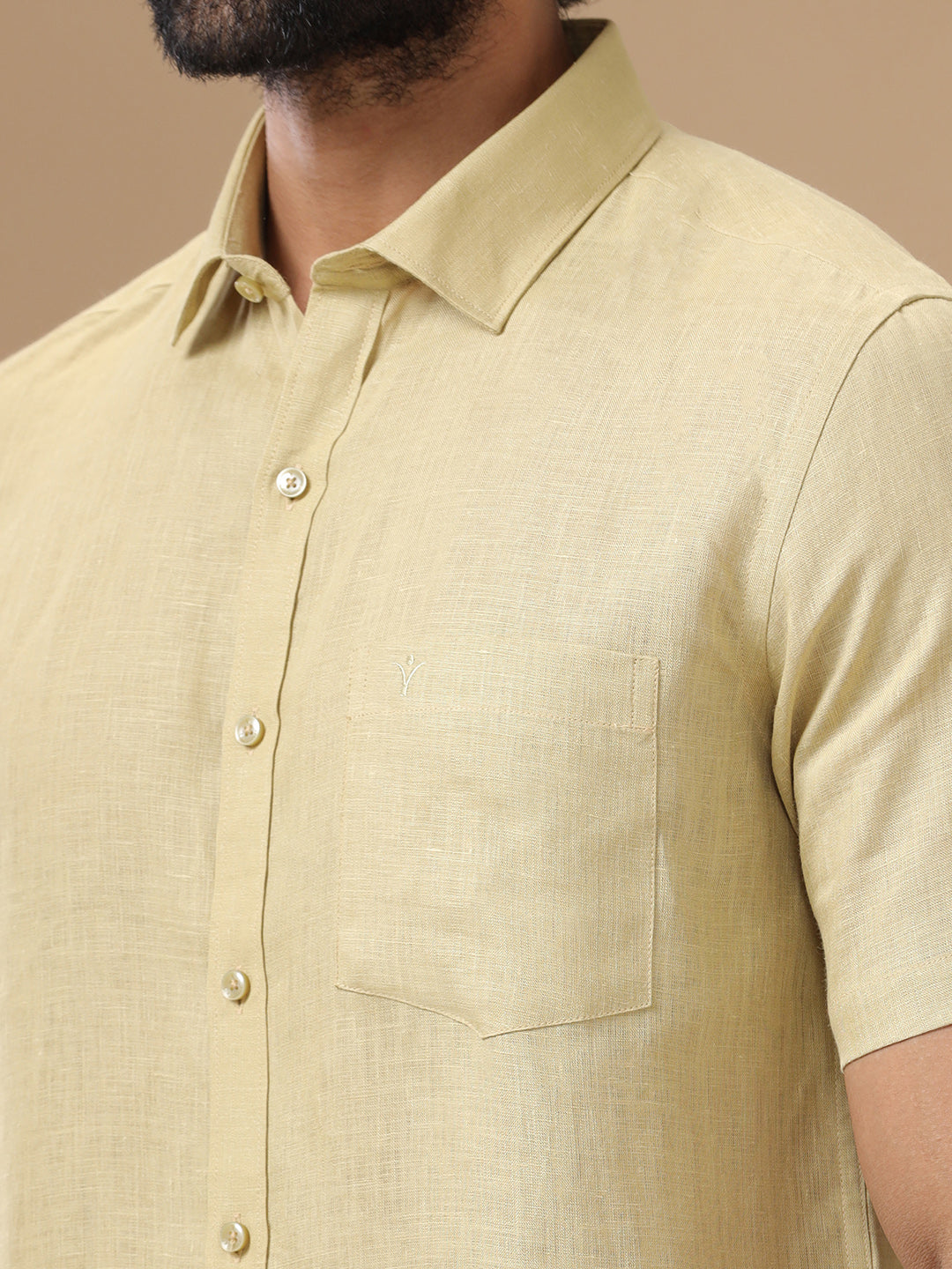 Men Pure Linen Sandal Shirt L112