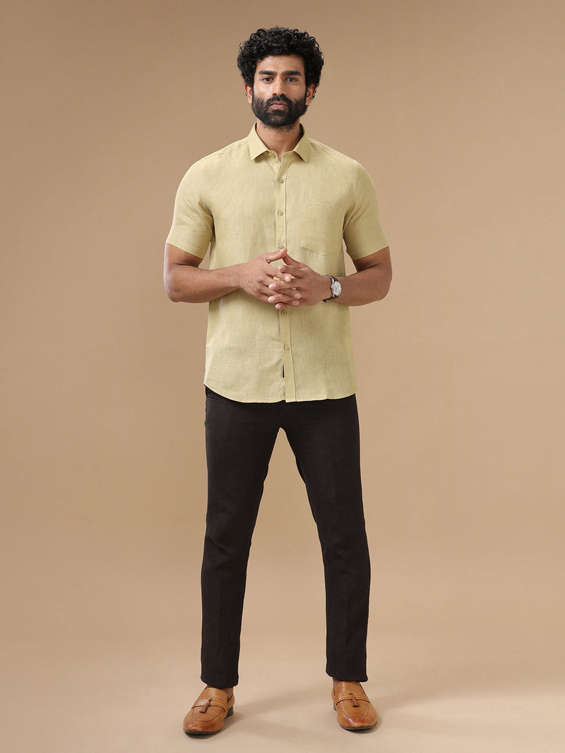 Men Pure Linen Sandal Shirt L112