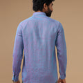 Men Pure Linen Violet Shirt L81