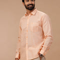 Men Cotton Rich Shirt Orange T51 AAT5