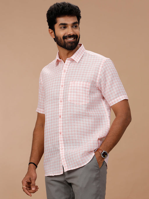 Men Cotton Rich Shirt Pink T51 AAT4