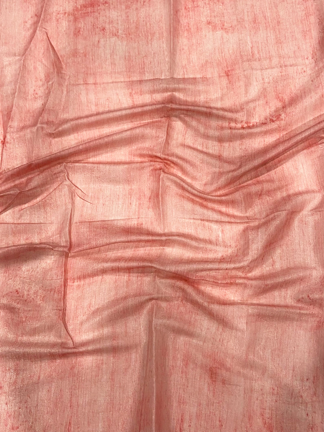 Blush Pink Tissue Floral Leaf Print Saree
