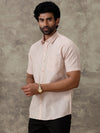 Men Cotton Rich Shirt Light Brown Trendy 8 YH3