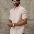 Men Cotton Rich Shirt Light Brown Trendy 8 YH3