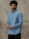 Men Cotton Rich Shirt Deep Blue Trendy 8 YH6